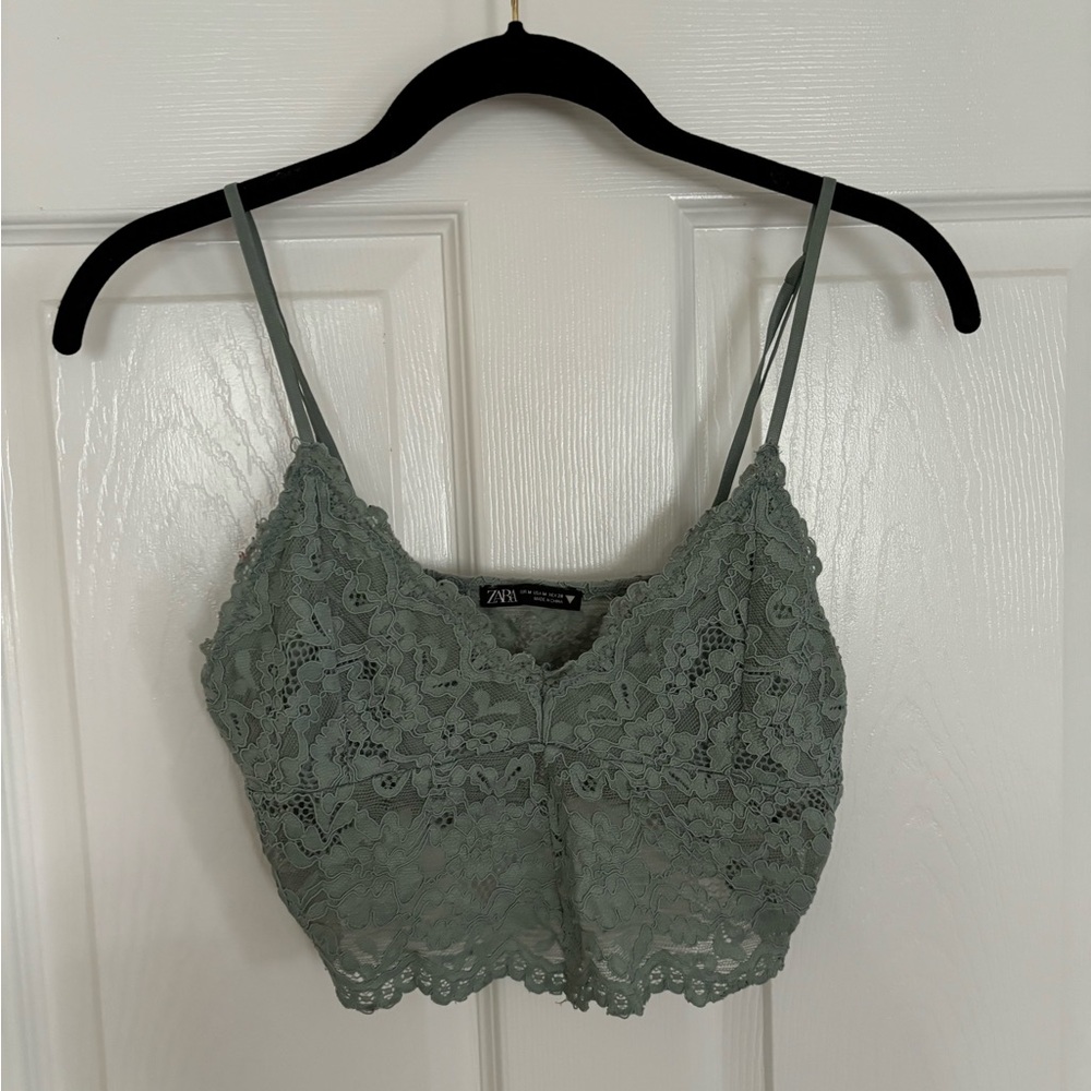 Zara bralette lace mint color